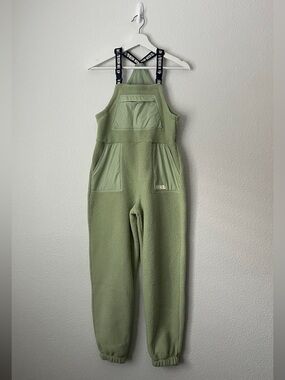 Nike  Green Fleece Overalls with Navy Blue Logo Straps Size L